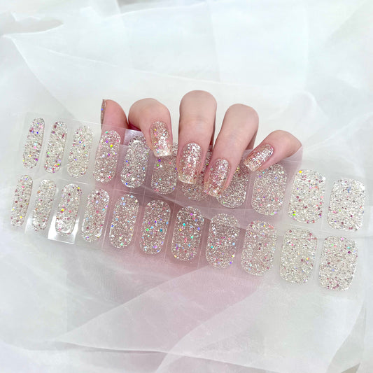 Dazzling Stardust - Transparent with Glitter Nails