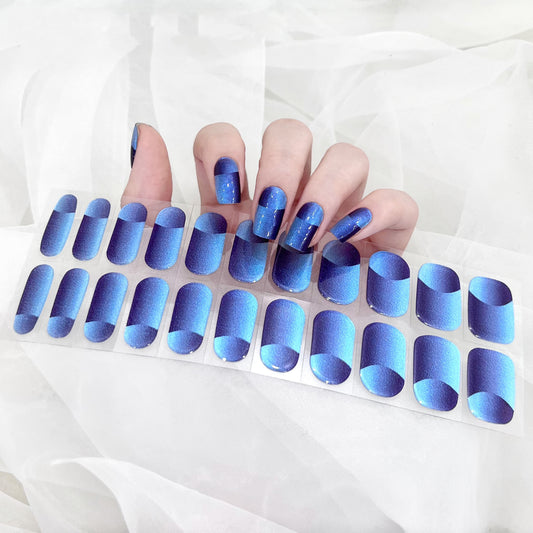 Two-Tone Waves France Tip Nails